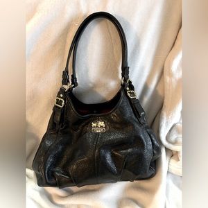 Black leather Coach purse